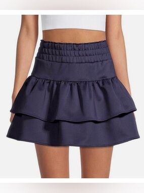 NWT Addison Bay Juniper Tiered Skirt in Dark Navy Blue